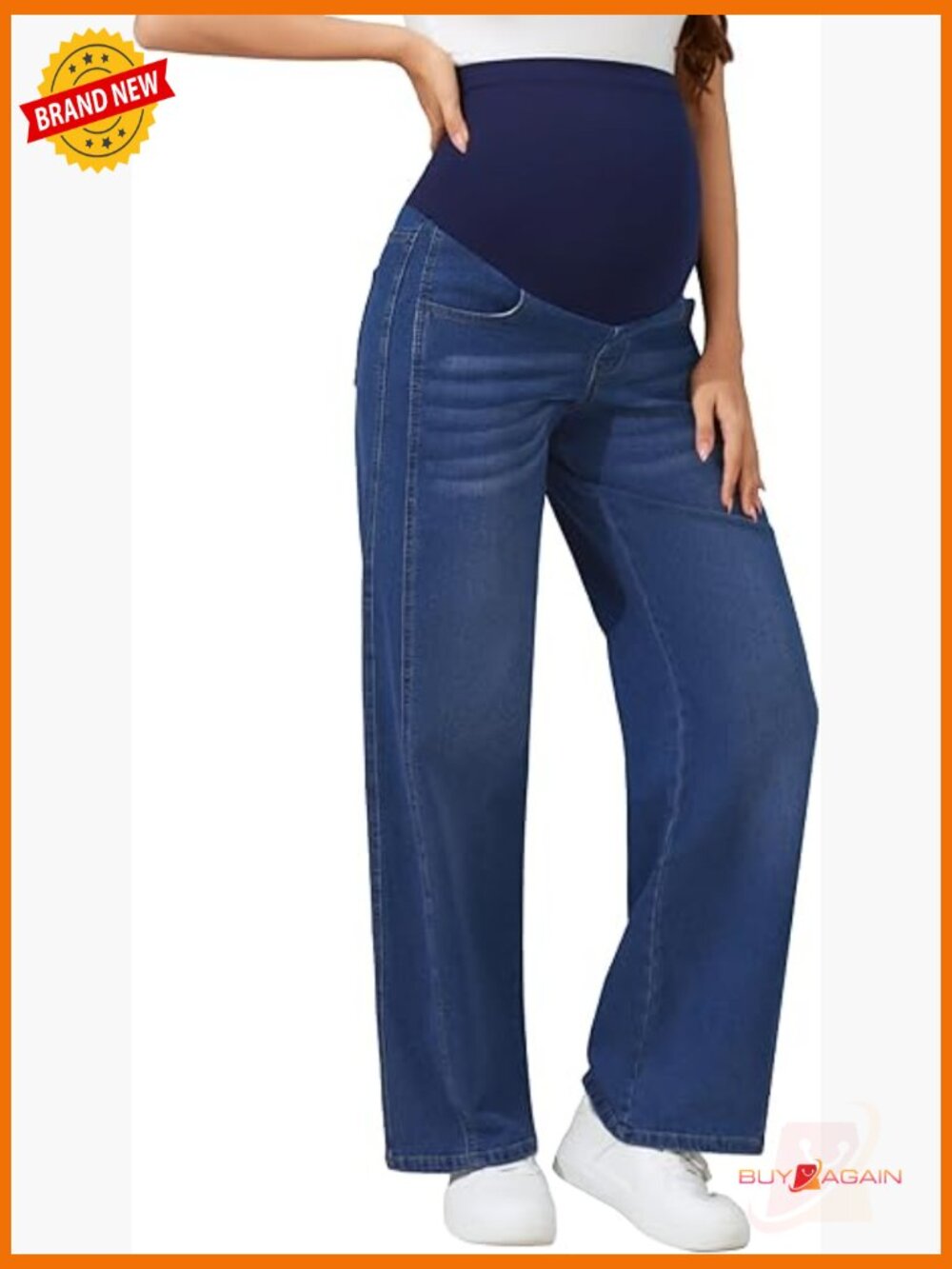 Wide Flare Leg Maternity Jeans 31 Inseam High Rise Stretchy Comfy Denim Pants